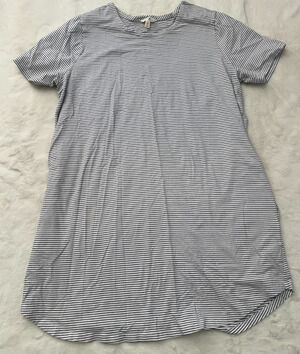 Terra & Sky Womens Plus 0X 14W Striped T Shirt Lounge Dress Pockets